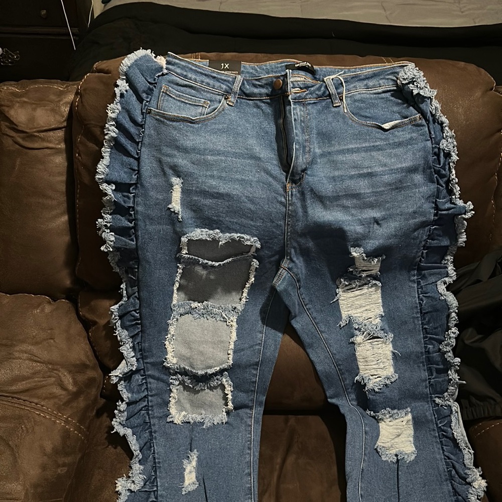 Distressed jeans